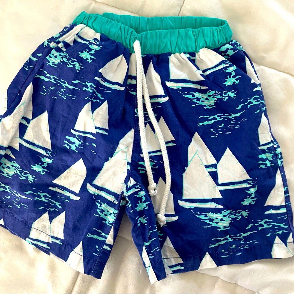 Nantucket Kids Boys Sailboat Swim Shorts Size 5